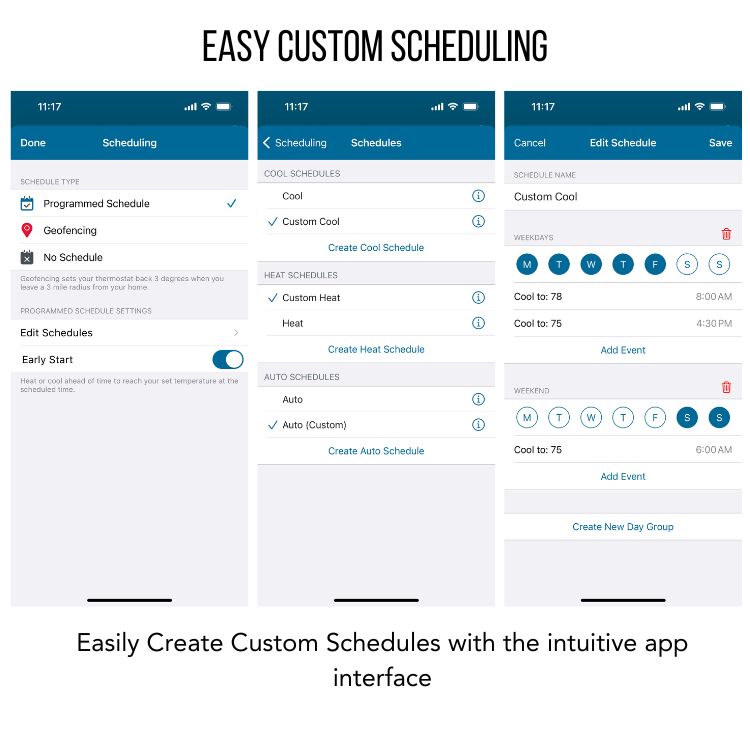 Sensi Touch Scheduling feature