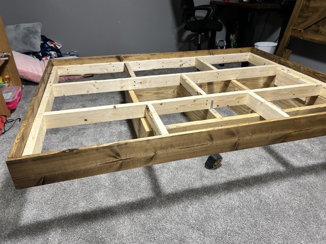 floating bed frame progress